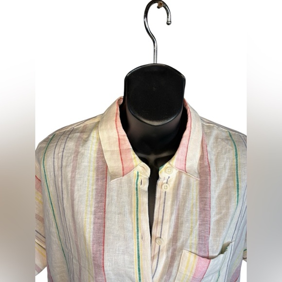 Madewell womens Linen-Blend Daily Shirt in Rainbow
Stripe sz XS preloved - Picture 7 of 8